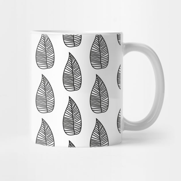 Scandinavian living leaf design minimal graphic artwork by nanaminhae